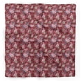 thumbnail image 1 of Bimba Foulard Foulard en Pure Soie Imprimée à Feuilles Rouges, Roses et Primevères Allemandes, Foulard Dupatta, Bandeau/foulard de Tête et de Cou pour Femmes 40 x 40 Pouces, 1 of 6