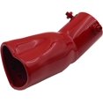 thumbnail image 1 of HUGFEGWE 2.5 inch Inlet Car Exhaust Tip, Universal Car Modification Tail Throat Adjustable Exhaust Pipe Tail Pipe Thickened Stainless Steel Heart Shaped Muffler Tip, Red Curved U2536-25883, 1 of 7