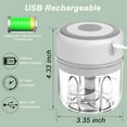 thumbnail image 3 of Mini Electric Garlic Chopper, 250ml Portable Food Processor for Onion Ginger Chili, USB Rechargeable, BPA Free, Green, 3 of 8