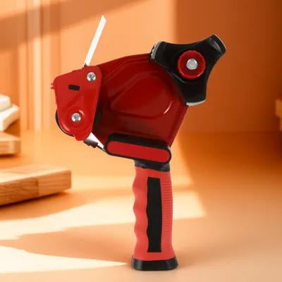 OULII 1Pc Red Handheld Tape Dispenser with Ergonomic Grip for Packaging and Warehouse Use