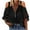 Black, variant on HAiming Womens Cold Shoulder V-Neck Shirts Trendy Half Zip Long Sleeve Tops Casual Solid Color Loose Blouses