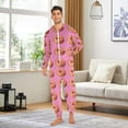 thumbnail image 6 of FORMRS Onesies Pajama for Adults Unisex Hoodie Winter Jumpsuit One Piece Sleepwear, Sizes S-2XL, Pink Doughnuts, 6 of 7