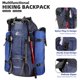 thumbnail image 5 of Mochila ligera e impermeable para senderismo de 60 l, para deportes al aire libre, con protección contra la lluvia, 5 of 7