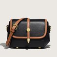 thumbnail image 1 of Bolso bandolera para mujer, de piel auténtica, de moda para primavera y verano, pequeño bolso cuadrado, bandolera, bolso de hombro, bolso pequeño de piel de vaca de color contrastante, 1 of 5
