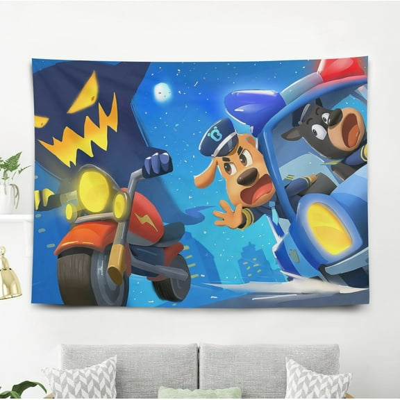 Tapestry for Sheriff Labrador wall hanging Bedroom Dorm Funny Poster Backgrounds Banner Party Wall Art Decorations Kids Girls Teens Gifts 40×60 inch