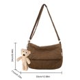 thumbnail image 3 of Bolsa Bolso de mano informal para mujer, Bolso de viaje con diseño de tapa y colgante de oso, Bolso diario para mujer, 3 of 9