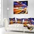 thumbnail image 3 of Designart High Speed Traffic Trails - Cityscape Digital Throw Pillow - 18x18, 3 of 5