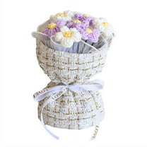 Crochet Flower Bouquet Kit, Puff Stitch Bouquet Completed or DIY Kit, Valentines Mother's Day Wedding Gift, Forever Blooming Yarn Art for Mom, Valentine, Birthday