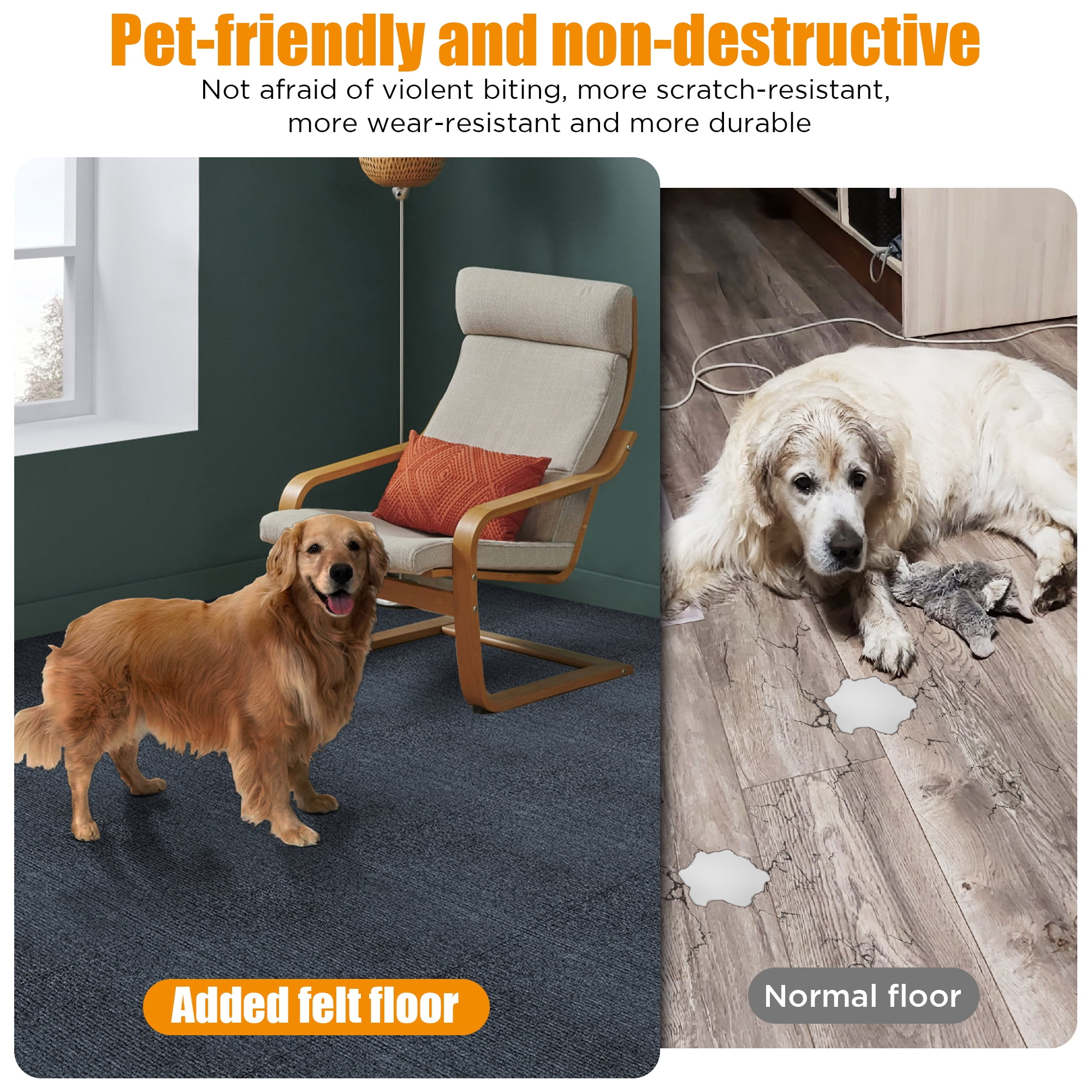 36pcs 12" Patio Deck Tiles Interlocking Carpet Floor Tiles, Anti-Slip Cushioned Rug Pad for Porch Poolside Balcony Backyard