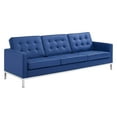 thumbnail image 2 of Modway Loft Tufted Faux Leather Sofa and Loveseat Set - Silver Navy, 2 of 6