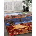 thumbnail image 3 of Ahgly Company Machine Washable Indoor Round Industrial Modern Dark Goldray Area Rugs, 6' Round, 3 of 7
