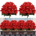 thumbnail image 3 of Poinsettia Flowers,Artificial Poinsettia Flowers,Flores De Navidad,Fake Poinsettias,Christmas Decorations For Christmas Tree Party Porch Garden Indoor Outdoor,1 Pc,12.99In, 3 of 7