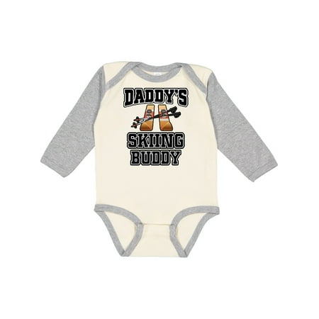 

Inktastic Daddys Skiing Buddy Kids Skis Gift Baby Boy or Baby Girl Long Sleeve Bodysuit