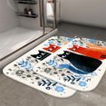 thumbnail image 5 of 1pc Two Cats with Floral Absorbent Non-Slip Bathroom Thickened Flannel Rug Decor,Soft,Quick Drying,Suitable For Indoor/outdoor Use,Bathrooms,Bedrooms,Kitchens,Terrace,Laundry Rooms,16"x24", 5 of 9
