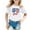 White, variant on Bysome Kids Patriotic Shirt For Girls Crew Neck Short Sleeve Tshirts Flag Print Patriotic Casual Summer Girls Tops Navy Size 6-7 Years
