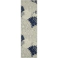 thumbnail image 3 of Nourison Aloha Indoor/Outdoor Tropical Floral Ivory/Navy 2' x 6' Area Rug, (6' Runner), 3 of 10