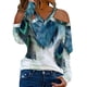 thumbnail image 1 of Las tapas del hombro para las mujeres Sexy Impresión digital 3D Camiseta de manga larga Primavera Cuello en V fino Jersey Túnicas Pompotops FGAJ173, 1 of 1
