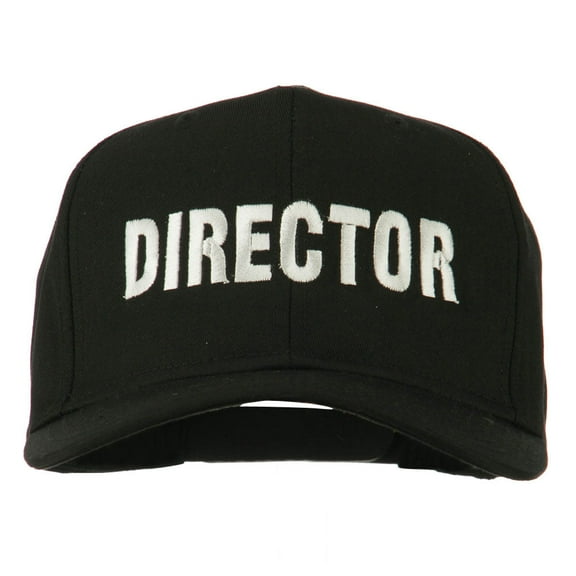 Director Embroidered Cotton Twill Cap - Black OSFM