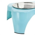 thumbnail image 4 of Gibson Home Bow Wow Meow 3 Piece Elevated Pet Bowl Dinner Set in Teal, 4 of 5