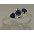 thumbnail image 2 of LBG British Made 925 Sterling Silver Natural Sapphire Womens Trilogy Ring - 33 size options - Size 4, 2 of 6