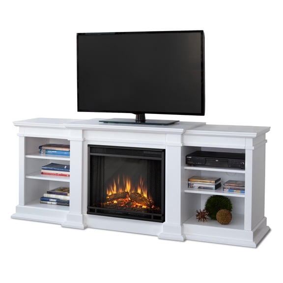 Real Flame Fresno Electric Fireplace TV Stand in White