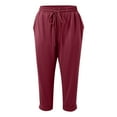 thumbnail image 5 of HXWCHs Junior's Bootcut Yoga Pants 4 Pockets High Waist Tummy Control Pants Red XXXXXL, 5 of 5