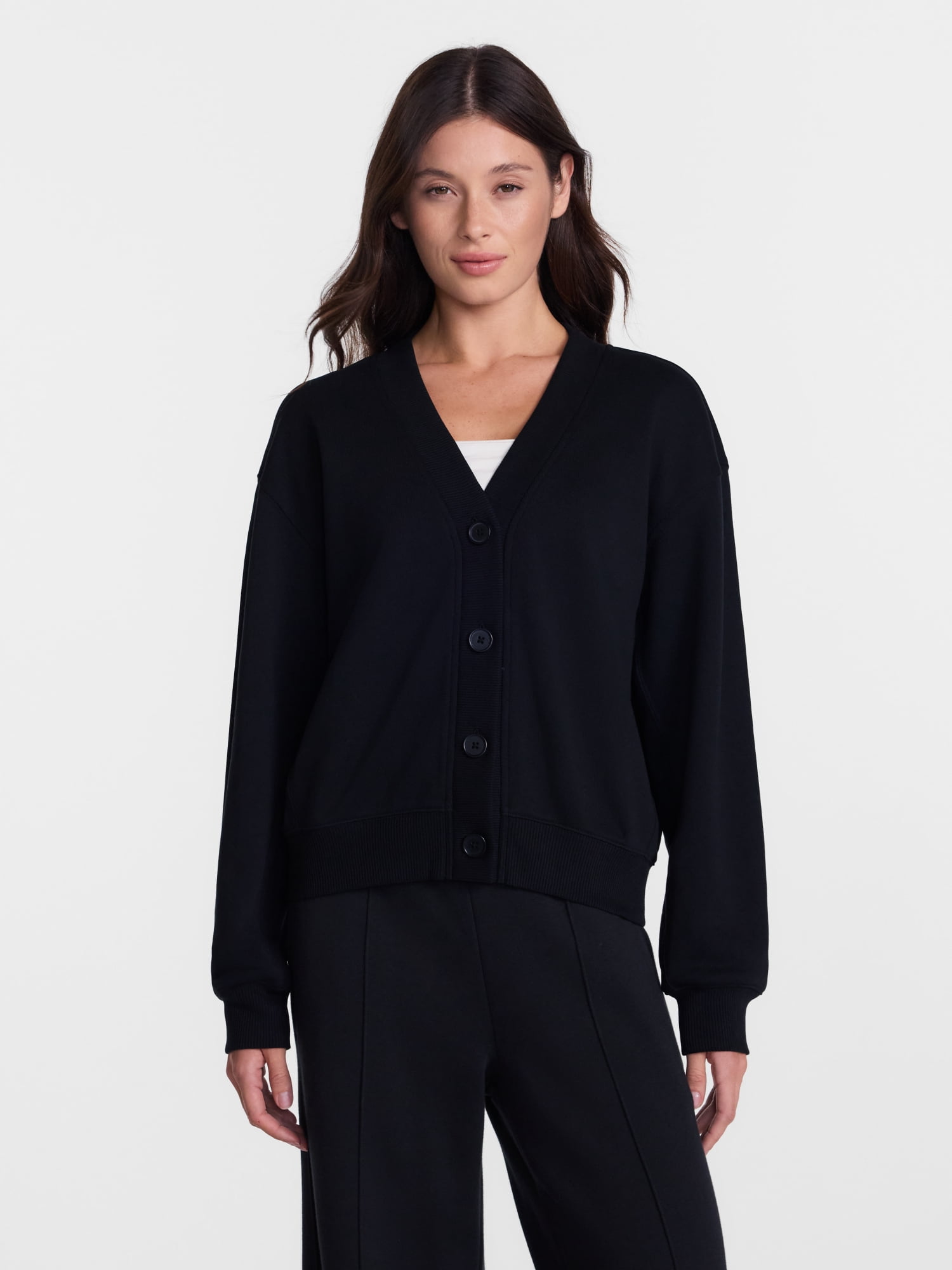 Athletic Works Women's and Women's French Terry Cardigan with Long Sleeves, Sizes XS-4X