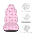 thumbnail image 4 of Wukai Breast Cancer Awareness 1 Full Set Car Seat Covers with Soft Padding Universal Auto Front Seats Protector and Cushion Mat, 4 of 5