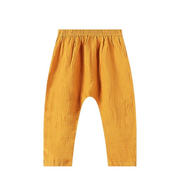 Annhoo Boys Girls Straight Leg Pants Elastic Waist Baggy Solid Color Fashion Going Out Casual Unisex Trousers