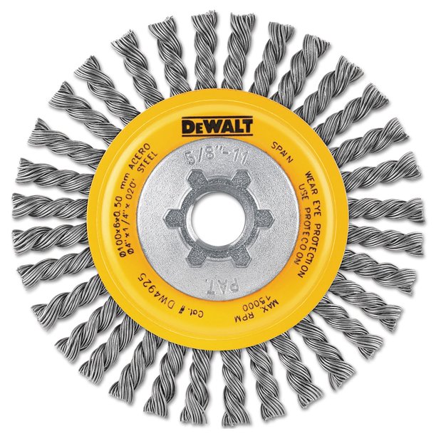 Rueda de alambre DEWALT DW4925B 10 cm x 1,6 mm de acero al carbono