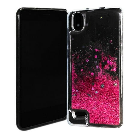 For ZTE Z1 Gabb Wireless Liquid Glitter Cover Phone Case - Pink