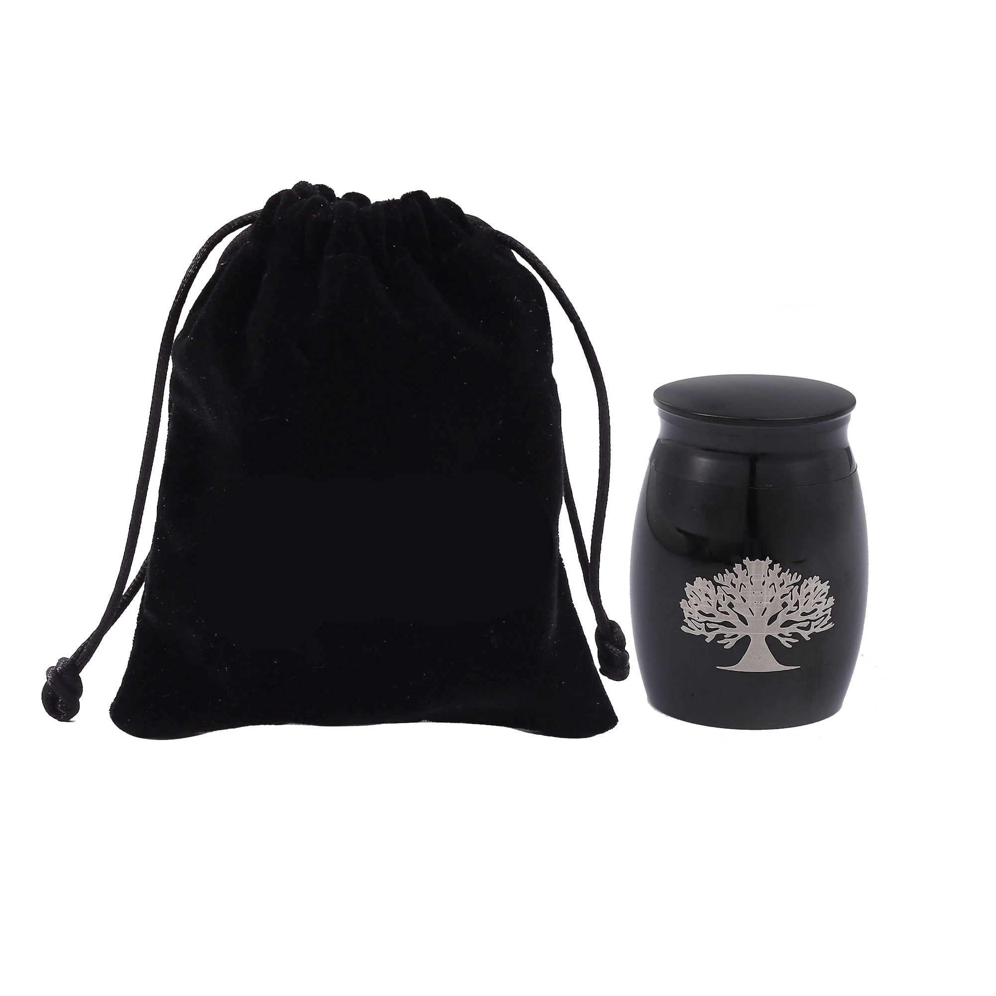 Tree of Life Cremation Urn, Mini Tree of Life Memoiral Urn for Ashes, Tree of Life Keepsake Urn for Ashes, Mini Urn for Dogs, Mini Urn for Cats, Ships Next Day! [Tree of Life, Black, No Engraving]