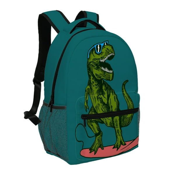 School Backpack Dinosaur Skateboard Teens Girls Boys School Bag