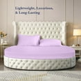 thumbnail image 2 of 800 Thread Count Egyptian Cotton Round Bed Sheet Set - 92" diameter with 15" Deep Pocket - Lavender Solid - Luxury Softness & Durability, 2 of 5