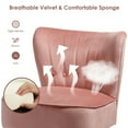 thumbnail image 6 of Spaco Armless Accent Chair Tufted Velvet Leisure Chair-Pink, Modern Mid-Century Upholstered Living Room Chair, 6 of 8