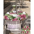 thumbnail image 4 of Outdoor Tablecloth Lily Flowers Round Patio Tablecloths 60 Inch, Waterproof Table Cloths with Umbrella Hole and Zipper, Coco Tropical Palm Leaf Summer Table Cover for Outdoor Tables Garden, 4 of 6
