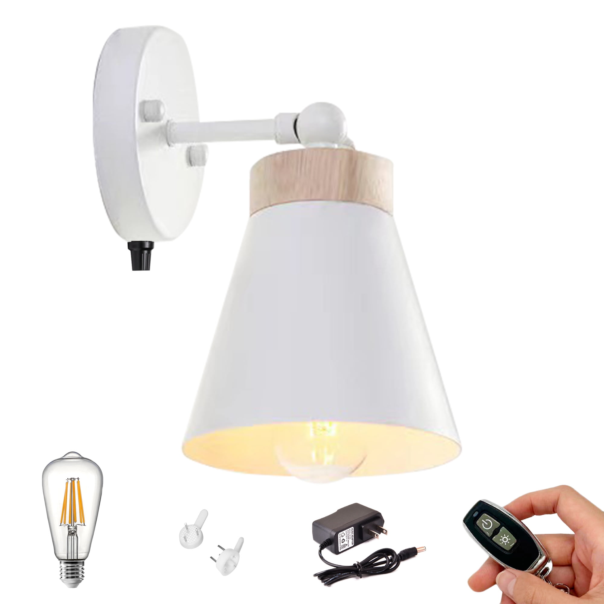 Kiven Battery Operated Wall Lamp, Modern Iron Wall Sconces,3000K/Warm