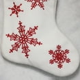 thumbnail image 3 of Northlight 15.25" Red and White Snowflake Embroidered Christmas Stocking, 3 of 4