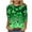 Green 3, variant on XuJwPNcy Womens St Patrick's Day Shirts 3/4 Sleeve Printed Tops Fashion Crew Neck Shirt Loose Comfy Clothes