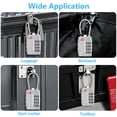 thumbnail image 6 of Rirool 2 Pack TSA Approved Luggage Locks, 4 Digit Combination Travel Cable Locks with Resettable Code, Zinc Alloy Padlocks for Suitcase, Backpack, Gym Locker & Toolbox, Silver, 6 of 8