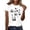 White, variant on Womens Work Shirts Patterned Letter Print Round Neck Short Sleeved Womens Athletic Tops,Black,XL
