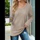 thumbnail image 5 of Blusas de Larga para Mujer, Camisas con Cuello en V, Suéteres Tipo Túnica Ligeros, Moda Caqui XXL, 5 of 9