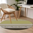 thumbnail image 4 of Sage Green Floral Round Area Rug 3.3Ft Washable Circle Rugs for Dining Room Table, Modern Farmhouse Leaves Brown Striped Non-Slip Carpet Floor Mats Indoor Outdoor Carpet Runner Aesthetic Home Decor, 4 of 8