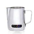 thumbnail image 1 of 350ML Stainless Steel Milk Frothing Cup with Sensitive Temperature Display - Silver Design for Easy Latte Art, Premium 304 Rust/Stain/Scratch Resistant, Built-in Induction Light for Precise Milk, 1 of 5
