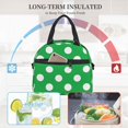 thumbnail image 7 of Lafuoo Green And White Polka Dot Pattern Insulated Lunch Bag, Adjustable Shoulder Strap Handheld Crossbody Waterproof Lunch Bag, Unisex-One Size, 7 of 7