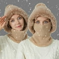 thumbnail image 4 of CNKOO Warm Wool-Lined Winter Hat Windproof  Ear Protection  Hooded Neck Cover for Cold Weather Cycling, 4 of 5