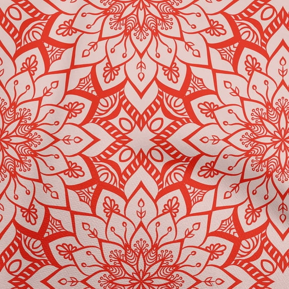 oneOone Cotton Jersey Red Fabric Asian Bohemian Sewing Material Print Fabric By The Yard 58 Inch Wide