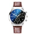 thumbnail image 1 of Reloj de cuarzo para hombre con correa de acero y tres ojos de cristal azul claro colorido, reloj de regalo para hombre, 1 of 6