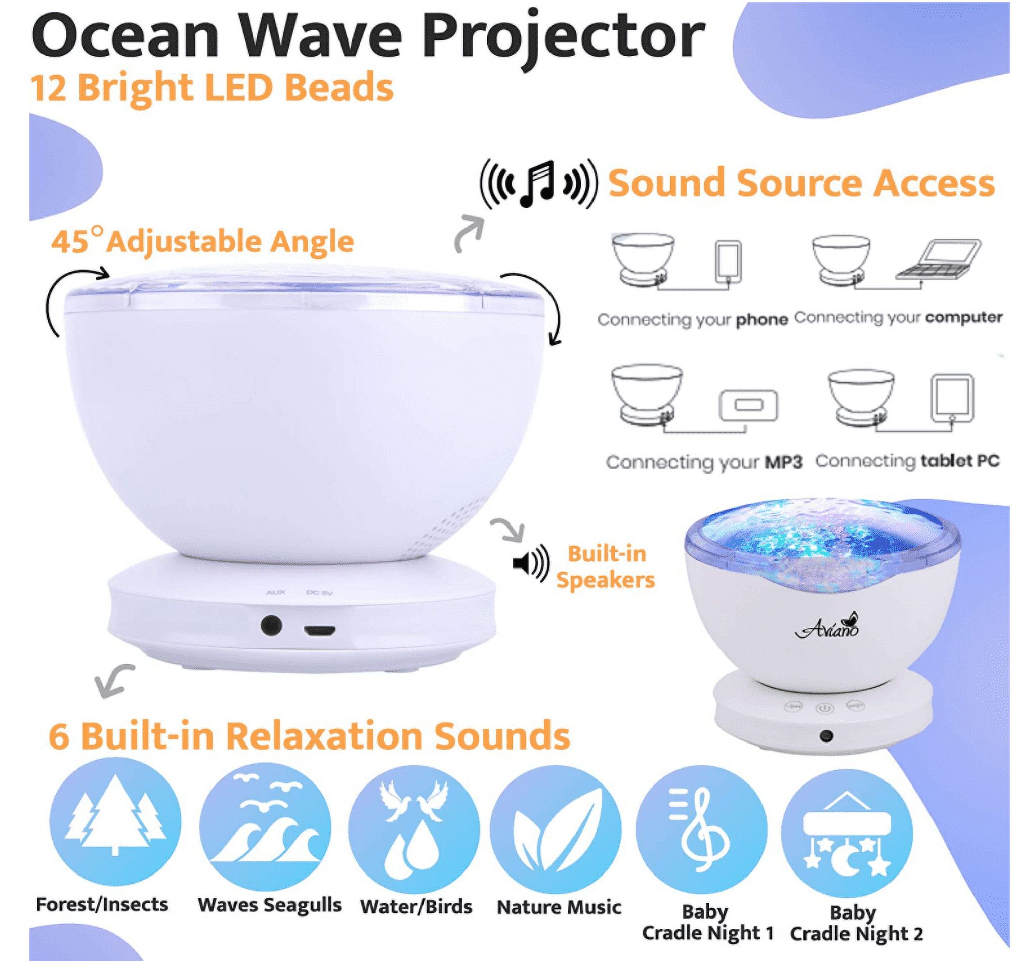 Autism & Prosperity Kids Bedtime & Sleep Calming Ocean Wave Projector Autistic Children ASD Boys Girl Teen No 1-3 Toddlers Age 3 4 5-7 8-12 Products