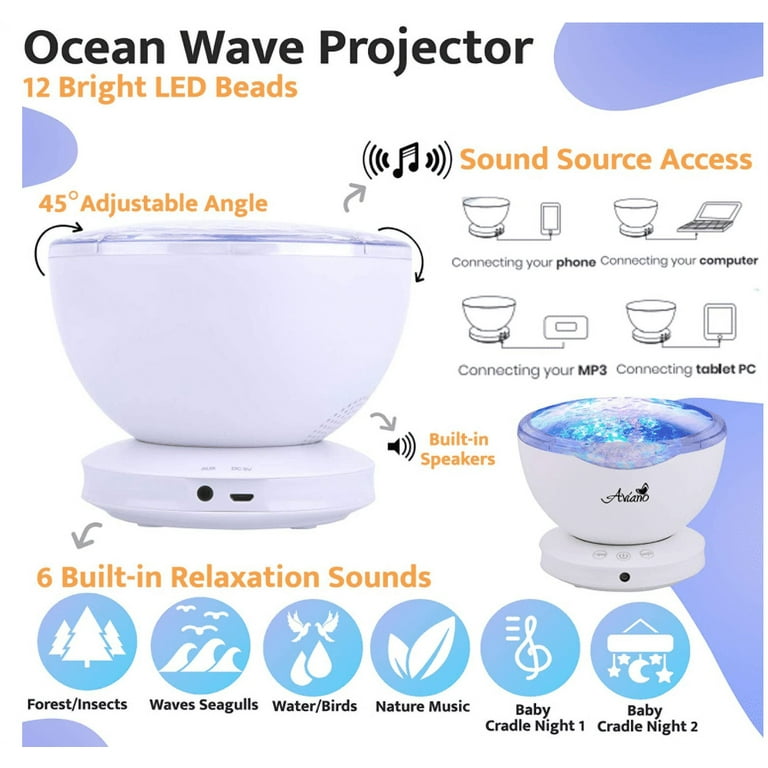 Autism & Prosperity Kids Bedtime & Sleep Calming Ocean Wave Projector Autistic Children ASD Boys Girl Teen No 1-3 Toddlers Age 3 4 5-7 8-12 Products